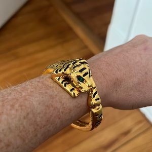 Gold and emerald tiger bracelet